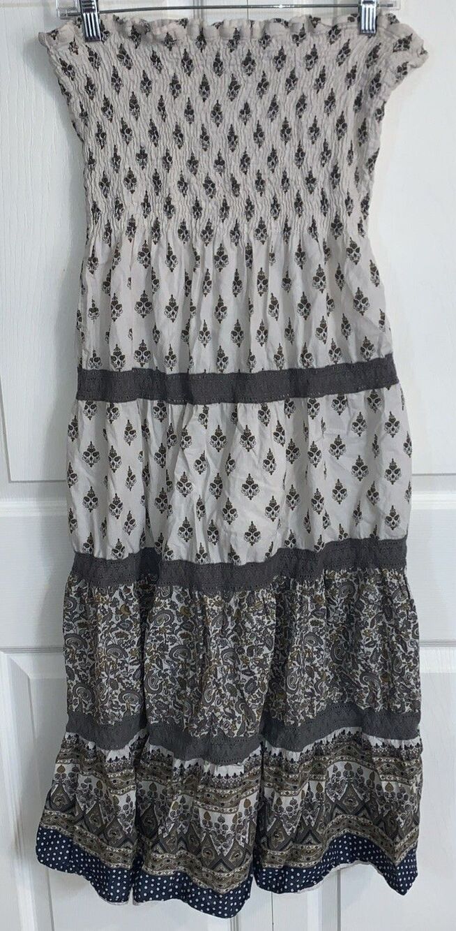 Speed Control Maxi Dress Womens M Strapless Boho Grunge Hippie Gypsy Festival